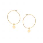 Kolczyki złote koła z zawieszką Sztyft