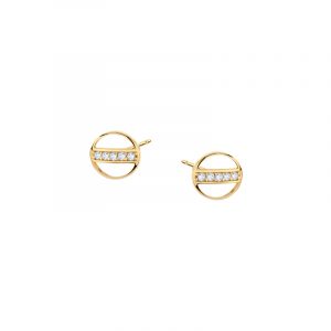 Kolczyki złote kółka z cyrkoniami