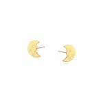 Kolczyki złote księżyc z cyrkoniami