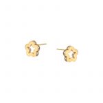 Kolczyki złote kwiatek z cyrkoniami