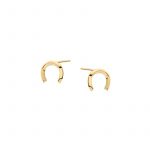 Kolczyki złote podkowy na sztyfcie