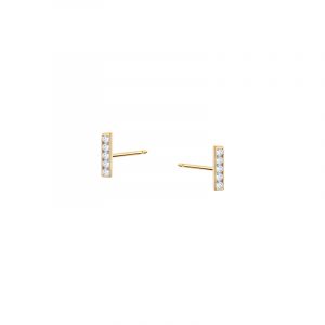 Kolczyki złote pręciki z cyrkoniami