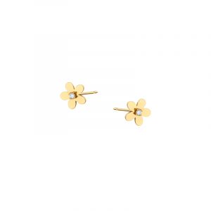 Kolczyki złote sztyft kwiatki