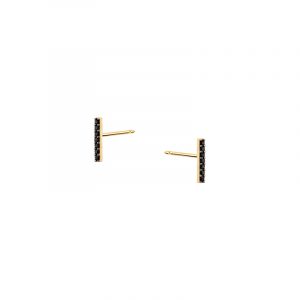 Kolczyki złote sztyft prostokąty z cyrkoniami