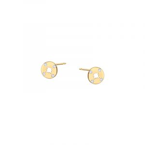 Kolczyki złote sztyft róża wiatrów