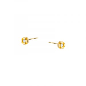 Kolczyki złote sztyft z cyrkonią