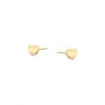 Kolczyki złote sztyfty serca z cyrkonią