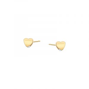 Kolczyki złote sztyfty serca z cyrkonią
