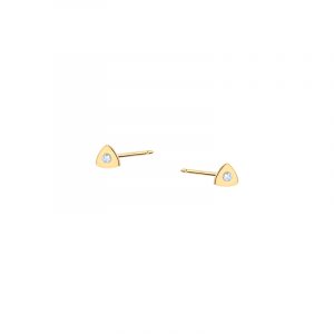 Kolczyki złote trójkąty z cyrkonią