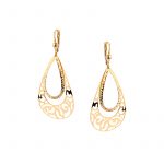 Kolczyki złote wiszące ażurowe łezki