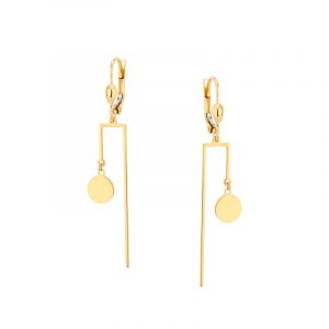 Kolczyki złote wiszące geometryczne Lever back