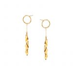 Kolczyki złote wiszące na sztyfcie