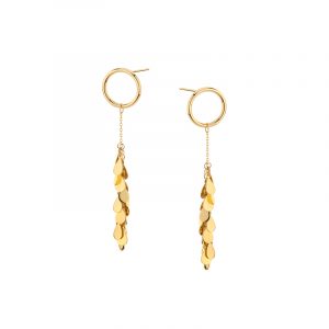 Kolczyki złote wiszące na sztyfcie