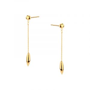 Kolczyki złote wiszące sople Sztyft