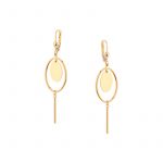 Kolczyki złote wiszące- zapięcie lever back