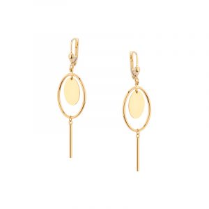 Kolczyki złote wiszące- zapięcie lever back