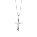 Krzyżyk srebrny diamentowany