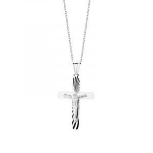 Krzyżyk srebrny diamentowany