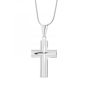 Krzyżyk srebrny diamentowany