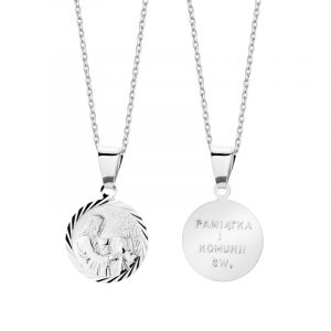 Medalik srebrny Pamiątka I Komunii Św