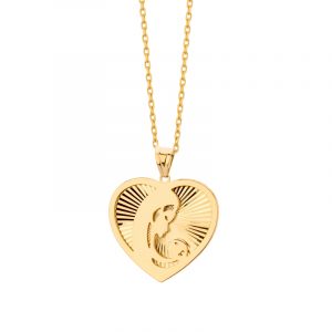 Medalik złoty Matka Boska z Dzieciątkiem