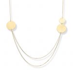 Naszyjnik pozłacany kaskadowy szczotkowane blaszki