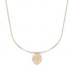 Naszyjnik pozłacany liść Monstery