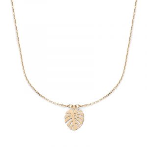 Naszyjnik pozłacany liść Monstery