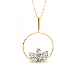 Naszyjnik pozłacany z kryształami