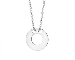 Naszyjnik srebrny celebrytka z płaskim ringiem