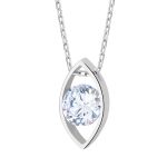 Naszyjnik srebrny geometryczny z cyrkonią