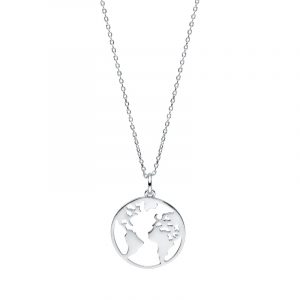 Naszyjnik srebrny globus