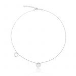 Naszyjnik srebrny z ażurowym i gładkim kółkiem