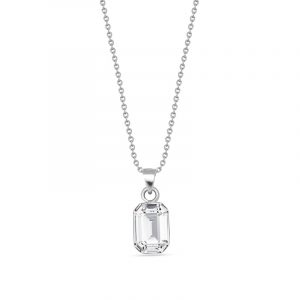 Naszyjnik srebrny z białym kryształem