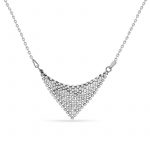 Naszyjnik srebrny z białymi kryształami
