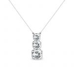 Naszyjnik srebrny z białymi kryształami