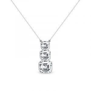 Naszyjnik srebrny z białymi kryształami