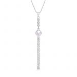 Naszyjnik srebrny z białymi kryształami