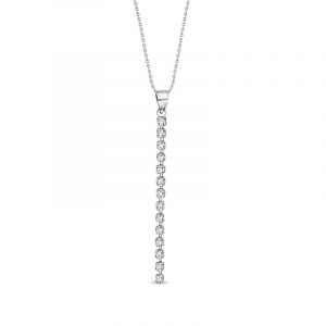 Naszyjnik srebrny z białymi kryształami