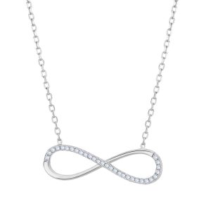 Naszyjnik srebrny z cyrkoniami – nieskończoność