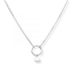 Naszyjnik srebrny z kółkiem i sercem