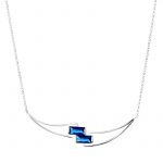 Naszyjnik srebrny z niebieskimi cyrkoniami