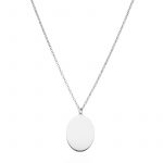 Naszyjnik srebrny z owalną blaszką