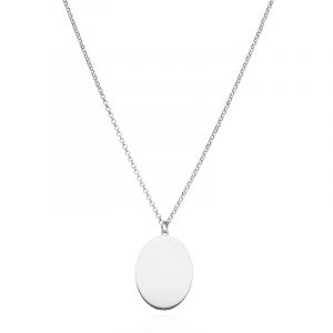 Naszyjnik srebrny z owalną blaszką