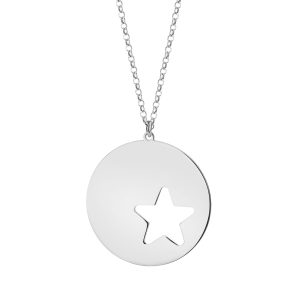 Naszyjnik srebrny – blaszka z gwiazdką