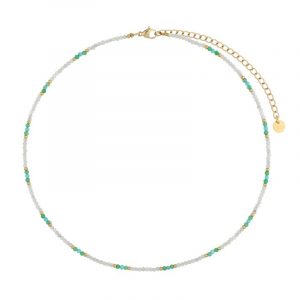 Naszyjnik z amazonitami agatami i turkusami