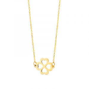 Naszyjnik złoty ażurowa koniczyna