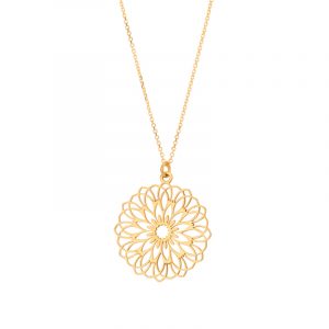 Naszyjnik złoty ażurowa mandala