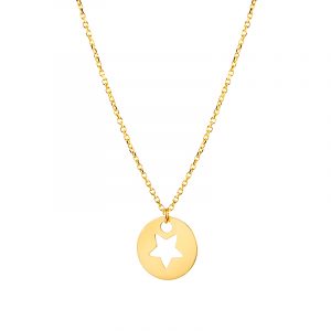 Naszyjnik złoty kółko z gwiazdką