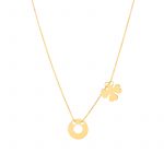 Naszyjnik złoty koniczyna i kółko